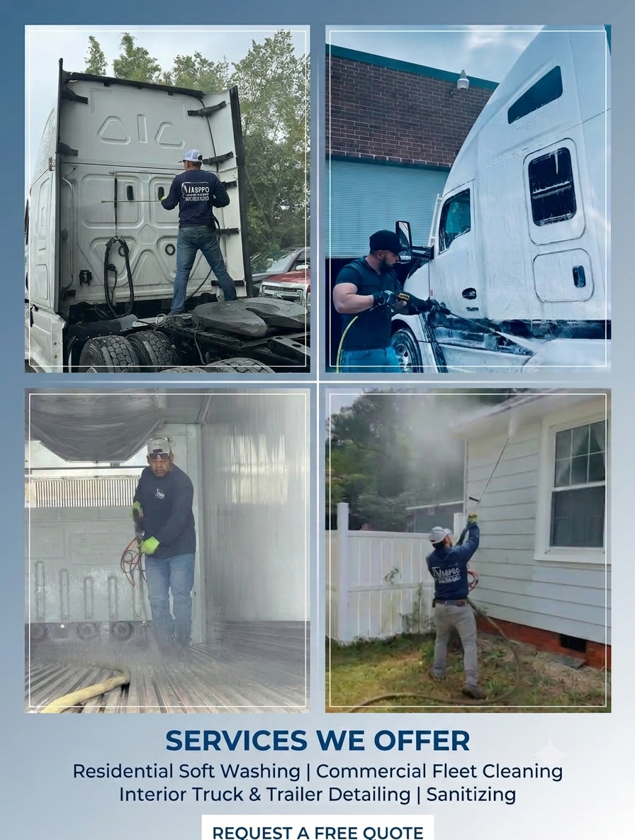 SOFT WASH COMMERCIAL WASH FLEET WASH TRUCK AND TRAILER WASHOUT